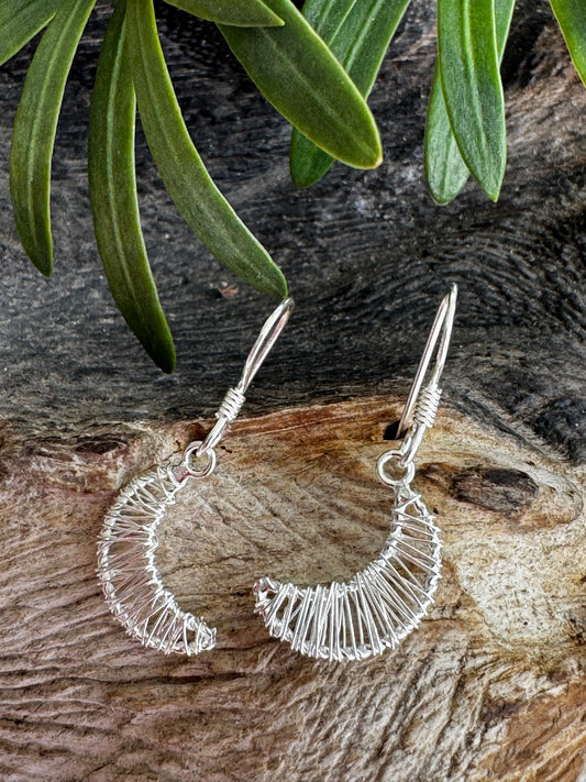 Silver Leaf Wire Earrings