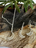 Wrapped Crescent Necklace Silver