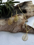 Golden Leaf Wire Earrings
