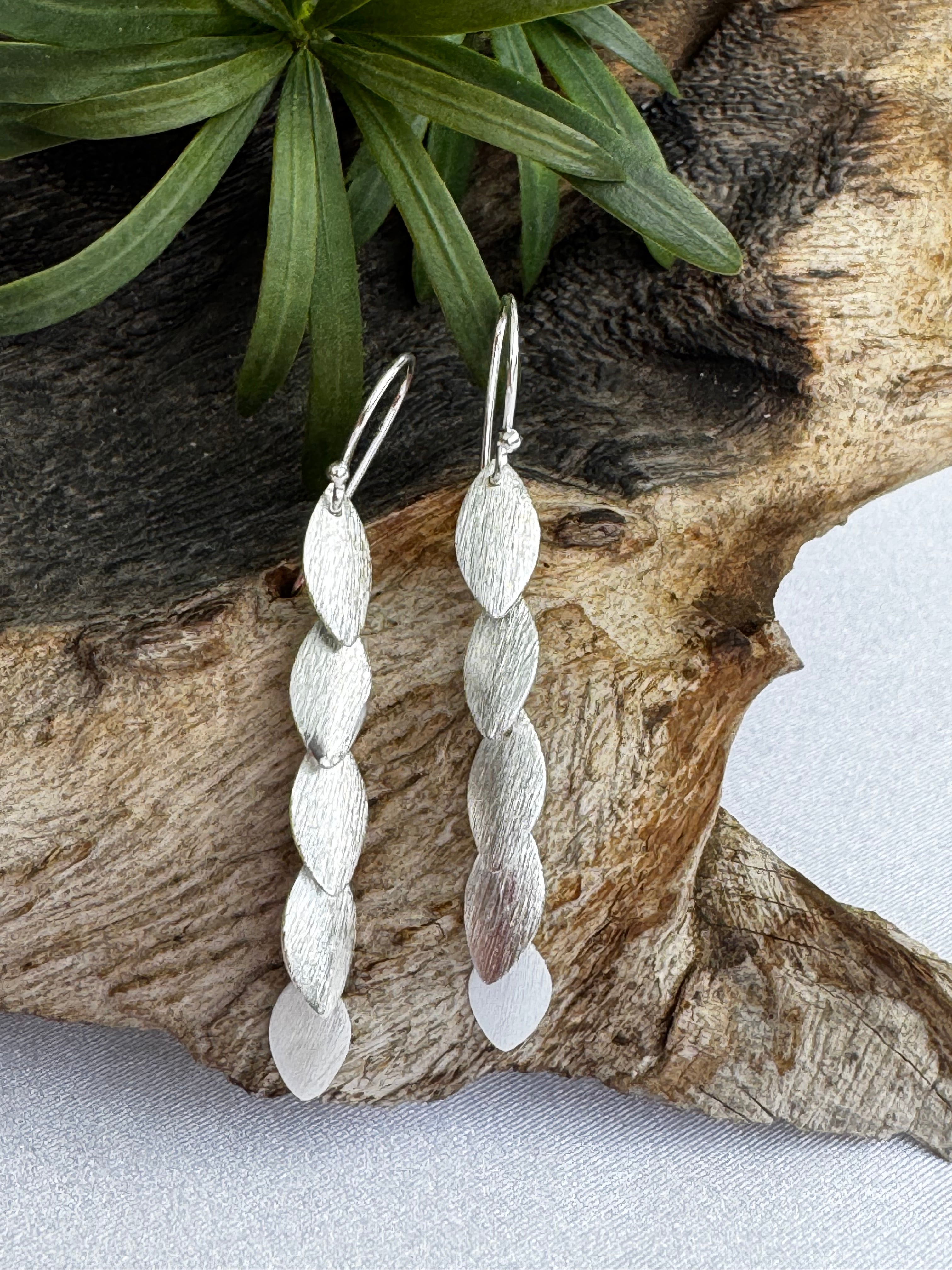 Petals Cascade Earrings Silver