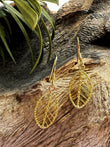 Golden Leaf Wire Earrings